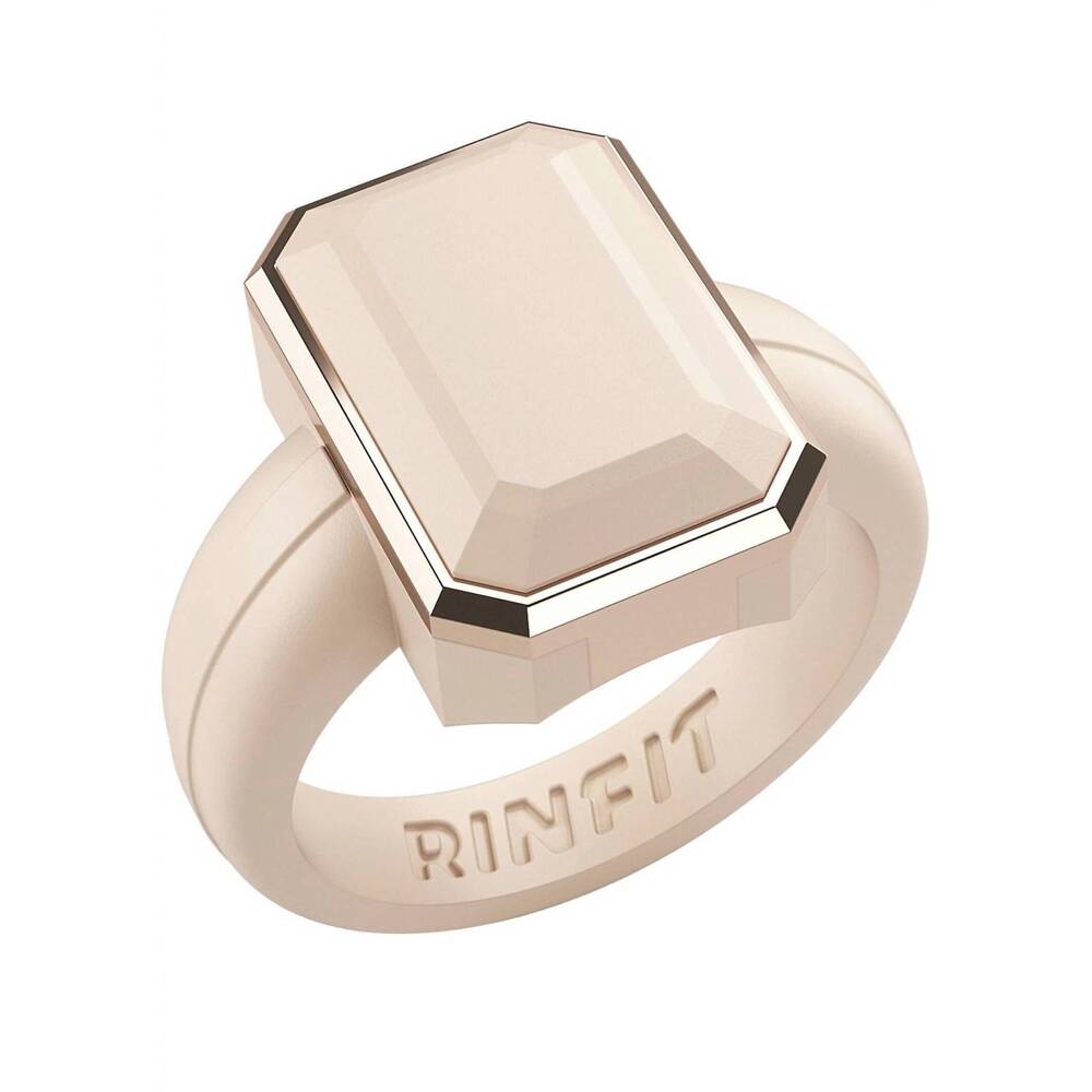 NEW RINFIT women's silicone rectangle ring in tan